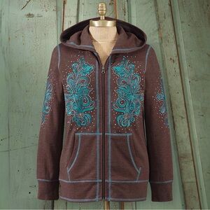 Back in the Saddle Rodeo Floral Embroidered Hoodie - NWOT